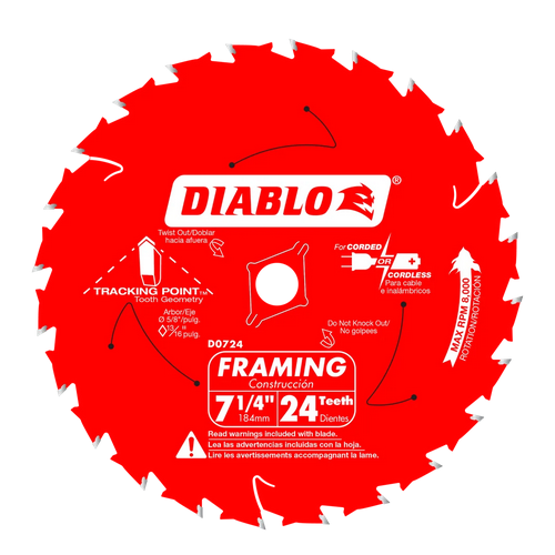 DIABLO DISCO 7 1/4" 24TH  D0724A