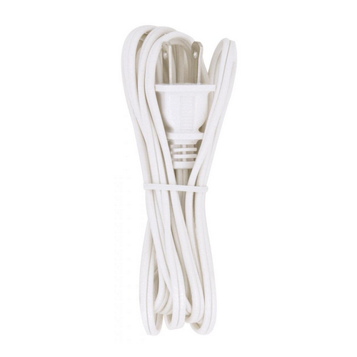 SATCO 8' WHITE CORD WITH PLUG S70/100