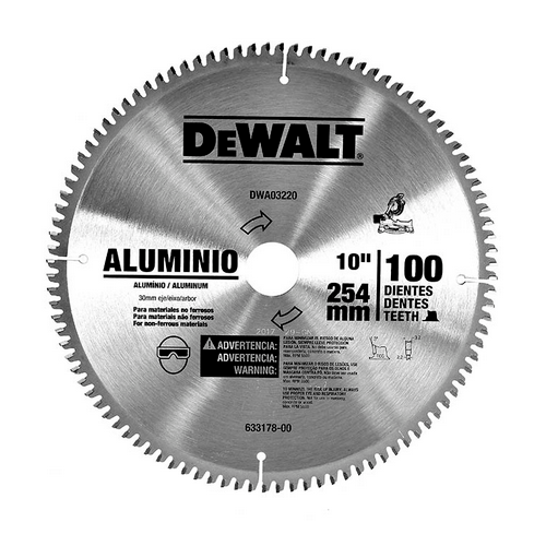 DISCO 10" DEWALT CORTAR ALUMINIO 100 DIENTES