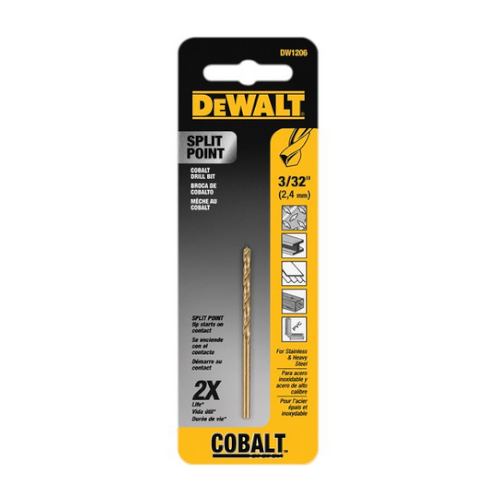  Split Point Cobalt Drill Bit 3/32'' DW1206