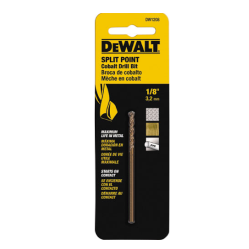 DeWalt DWA1208 Cobalt Pilot Point Drill Bit 1/8" DW1208 1/8 DW1208