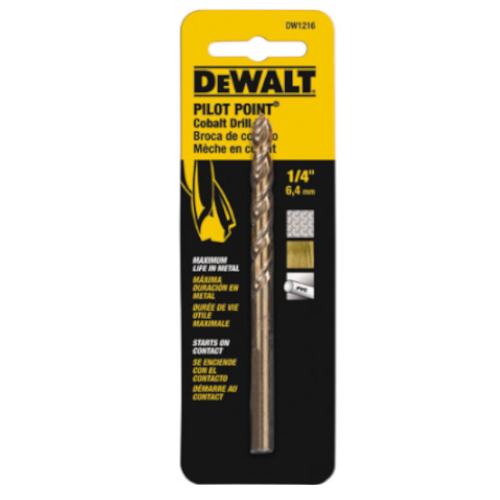 DWA1216 Cobalt Pilot Point Drill Bit 1/4"