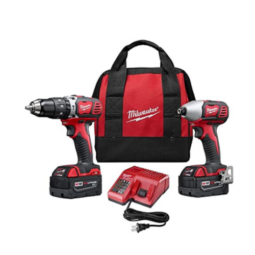 Milwaukee 2697-22 M18 18-Volt Lithium-Ion Cordless Hammer Drill/Impact Driver XC Combo Kit (2-Tool) 