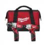 MILWAUKEE 2494-22 M12 Cordless Combination 3/8" Drill / Driver and 1/4" Hex Impact Driver D