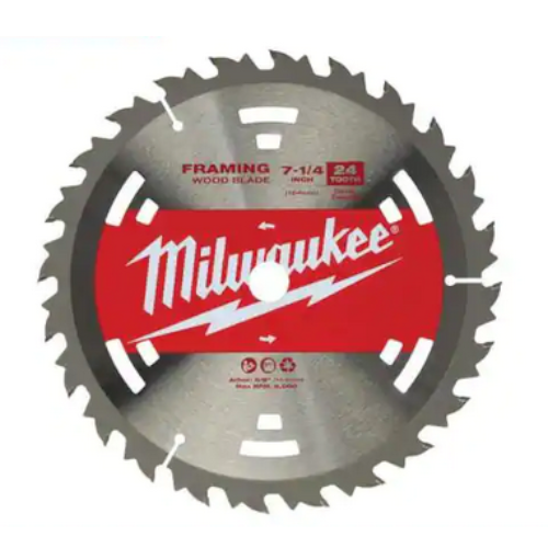 MILWAUKEE 7-1/4 in. 24 TPI Wood Cutting Framer Circular Saw Blade