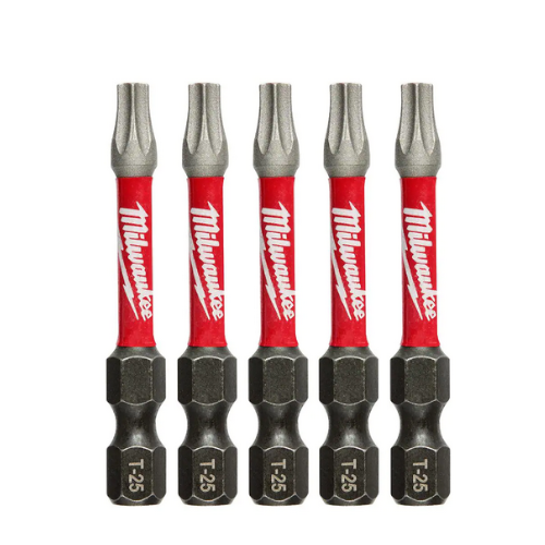 MILWAUKEE Shockwave Impact Duty 2" T25 Torx Alloy Steel Screw Driver Bit (5-Pack)