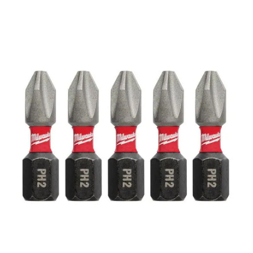 MILWAUKEE MILWAUKEE Shockwave Impact Duty 1 in. Phillips #2 Alloy Steel Insert Bit (5-Pack)